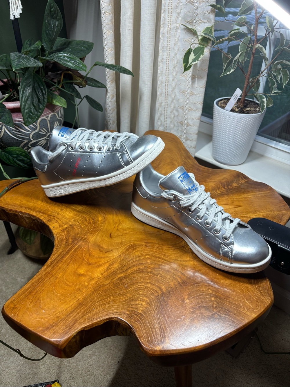 adidas Men’s Metallic Silver Sneakers Stan Smith